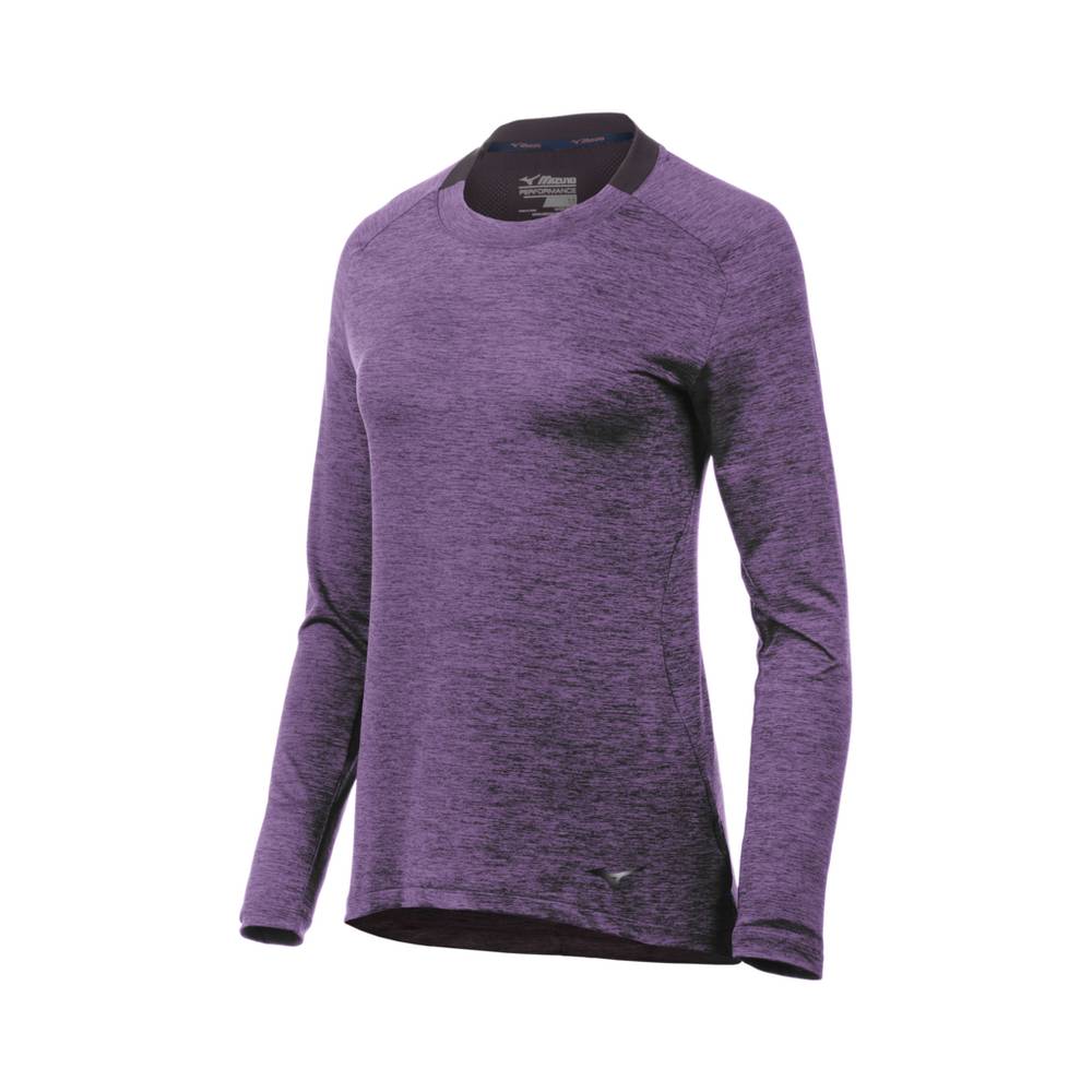 Mizuno Alpha Long Sleeve - Bayan Gömlek - Mor Türkiye (EZMRQX-746)